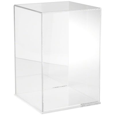 Plymor Clear Acrylic Display Case with Clear Base (Mirror Back), 10" W x 10" D x 15" H