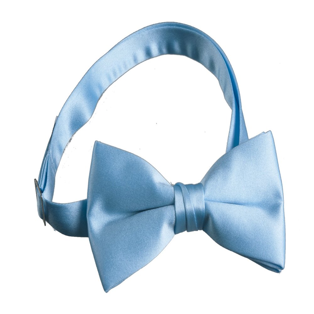 Tuxgear Mens Adjustable Satin Bow Tie, Mens, Light Blue