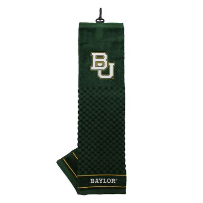 Team Golf NCAA Baylor Bears Embroidered Golf Towel Embroidered Golf Towel, Checkered Scrubber Design, Embroidered Logo