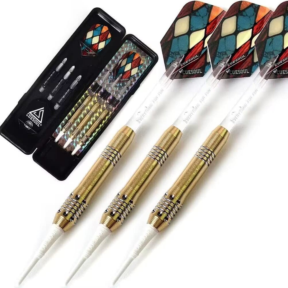 CUESOUL Black Scorpion 16g Soft Tip Darts with Black Dart Case
