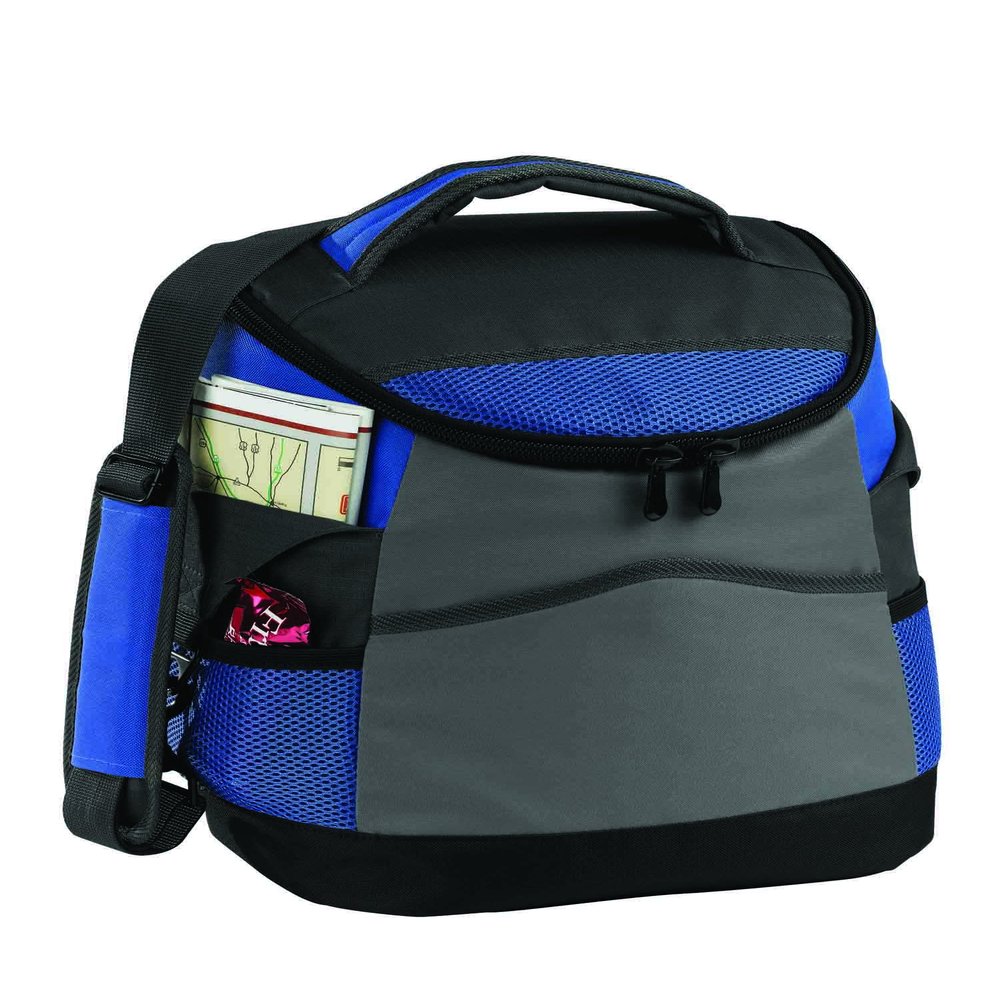 16 Can Ultimate Tailgating, Engineered, Lunch Bag Cooler with Adjustable Shoulder Strap and Multiple Slip Pockets & Side Mesh Pockets (Royal Blue)
