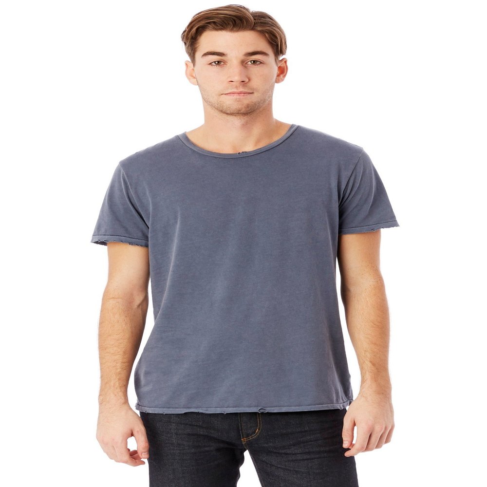 Alternative Men's Distressed Heritage Tee, Dark Blue Pigment, Small