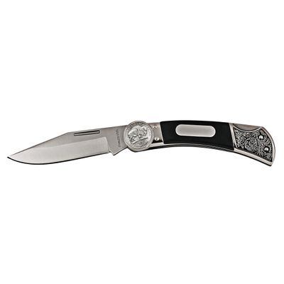 American Coin Treasures Coin Pocket Knife Bison Nickel | Genuine United States 2005 Westward Journey Nickel | Engravable Plate | Certificate of Authenticity