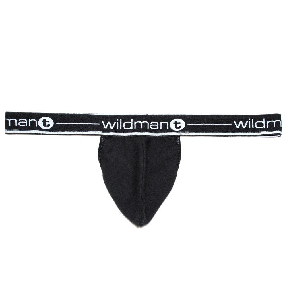 Wildmant Men's Big Pouch Strapless Jock Strap (Small, Black)