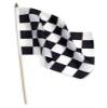 12 (One Dozen) Checkered Black White Racing 12 X 18 Flag on Wood Stick view 1