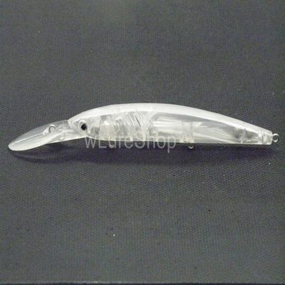 wLure 10 Blank Unpainted Minnow Crankbait Topwater Lipless Jerkbait Fishing Lures (UPM650P10)