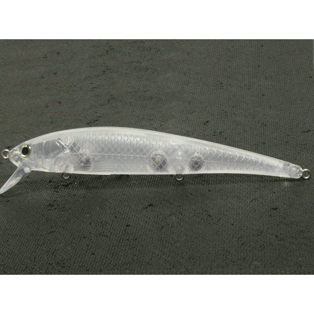 wLure 10 Blank Unpainted Minnow Jerkbait Slow Floating Tight Wobble Fishing Lures with Free Eyes UPM509