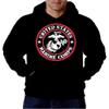 Lucky Ride United States Marine Corps STAMP Hoodie, USMC MARINES MENS HOODIE PULLOVER (XL) Black