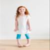 Made in USA Little Girls' Cotton Short Sleeve Cover Up Dress for Sensitive Skin SPD Sensory Friendly, Wave, 3T view 3
