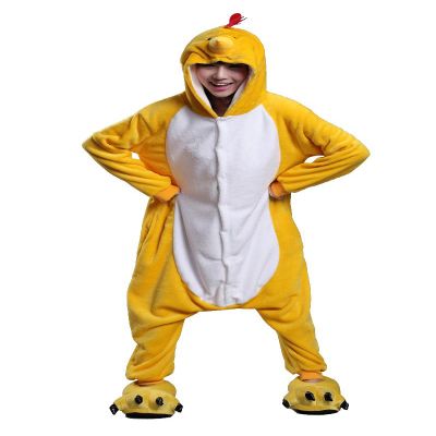 Honeystore Unisex Adult Animal Costume Cosplay Pajama Chicken 1-Piece Pyjama XL Yellow