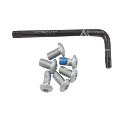 6 x Light Weight Silver Alloy Disc Brake Rotor Bolts with Torx T25 Tool