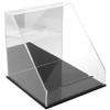 Plymor Clear Acrylic Slanted Front Display Case with Black Base (Mirror Back), 12" x 12" x 12" view 1