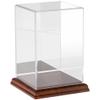 Plymor Clear Acrylic Display Case with Hardwood Base (Mirror Back), 4" W x 4" D x 6" H view 1