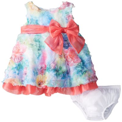 Bonnie Baby Baby-Girls Infant 12M-24M Printed Bonaz Dress (24 Months, Fuchsia)