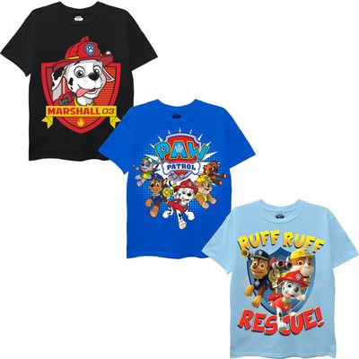 Nickelodeon baby boys Paw Patrol T-shirt 3-pack novelty infant and toddler shirts, Black/Royal/Light Blue, 2T US