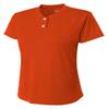A4 Womens Tek 2-Button Henley, XL, Athletic Orange view 1