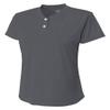 A4 Womens Tek 2-Button Henley, Medium, Graphite view 2