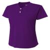 A4 Womens Tek 2-Button Henley, Medium, Purple view 2