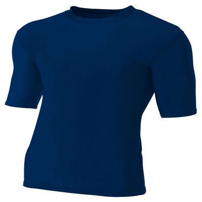 A4 Men's Compression Crew 1/2 Sleeve, Navy, Large