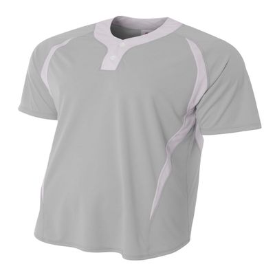 A4 NB4229-SIW 2-Button Color Block Henley Sportswear, Large