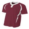A4 Mens 2-Button Color Block Henley, Large, Cardinal/White view 1