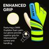 Vizari Avio F.P. Soccer Goalkeeper Gloves - Superior Grip, All Skill Levels - Non-Slip Receiver Gloves | for Kids and Adults (Blue/Green, Size 10) view 2