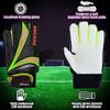 Vizari Junior Gloves for Protection & Grip | Tri-Color Youth Soccer Goalie Gloves with Elastic Wristband for Secure Fit | Finger Support Goalkeeper Gloves with Foam Cushioning for Kids & Youth view 3
