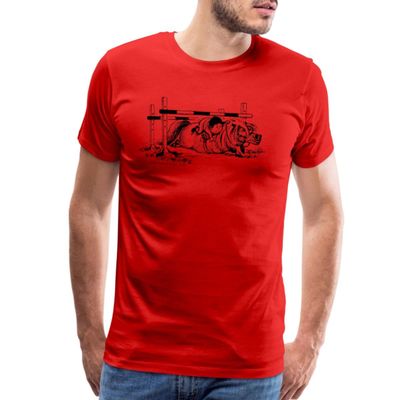 Thelwell Showjumping Interpreted Differently Fun Licensed Men's Premium T-Shirt Red