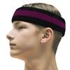 COUVER 2 Color Stripe Terry Sports Headband, 1 Piece, Purple/Black view 1