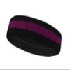 COUVER 2 Color Stripe Terry Sports Headband, 1 Piece, Purple/Black view 2