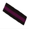 COUVER 2 Color Stripe Terry Sports Headband, 1 Piece, Purple/Black view 3