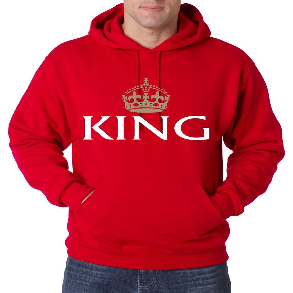 ALLNTRENDS Fashion Men Hoodie King (Large, Red)