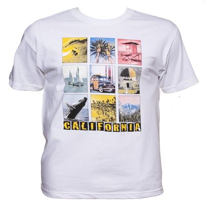 Gravity Trading Mens California Scenes White Short-Sleeve T-Shirt - Medium