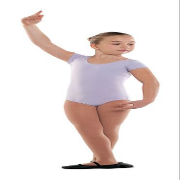 DanzNmotion by Danshuz Girl's Cap Sleeve Leotard, Light Blue, 4-6