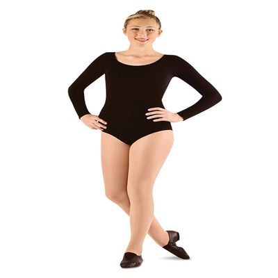 DanzNmotion by Danshuz Women's L/S Leotard S BLACK