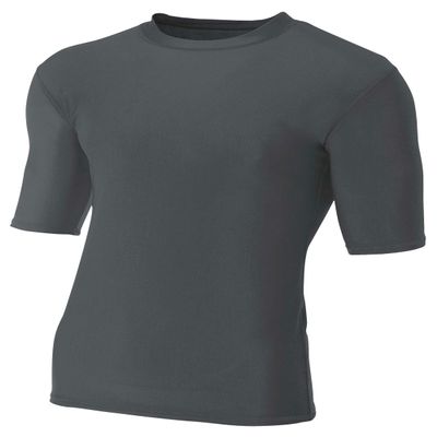 A4 Men's Compression Crew 1/2 Sleeve, Graphite, Xx-Large