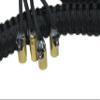 Biker Whip 36" ALL Black King Cobra Double Weave with Silver Punisher Skulls .45 Cal Casing view 2