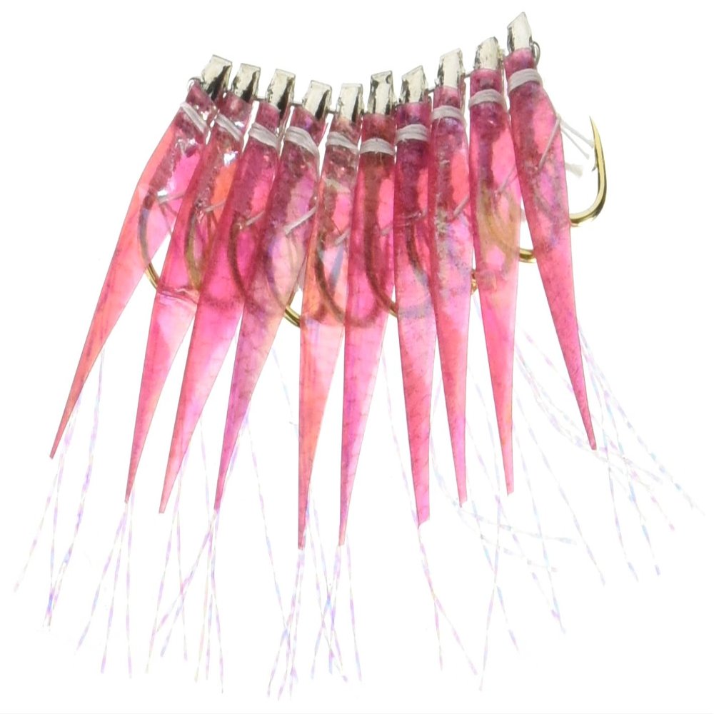 Hayashi Fishing Tackle Seisakusho, 50 Pieces, TOSA Cabara, Pink Aurora Mackerel Leather, Round Metal Needles, No. 5.5