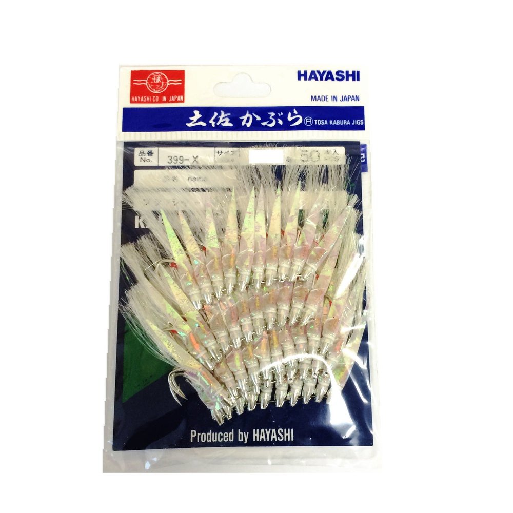 Hayashi Fishing Equipment Seisakusho, 50 Pieces, New Aurora Leather, White Flasher, Horse Mackerel, White Needle, No. 5