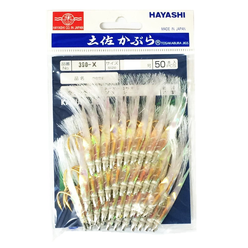 Hayashi Fishing Equipment Seisakusho, 50 Pieces, TOSA Cabaret, New Aurora Leather, White Flasher Mackerel, Mold, No. 5