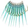 Hayashi Fishing Equipment Seisakusho, 50 Pieces, TOSA Cabaret, Blue Aurora Leather, Round Metal Needles, No. 10 view 1