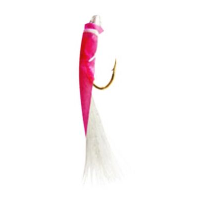 Hayashi Fishing Equipment Seisakusho, 10 Pieces, TOSA Kabura, Pink Leather, White Hair Mackerel Mold, Metal Needles, No. 8