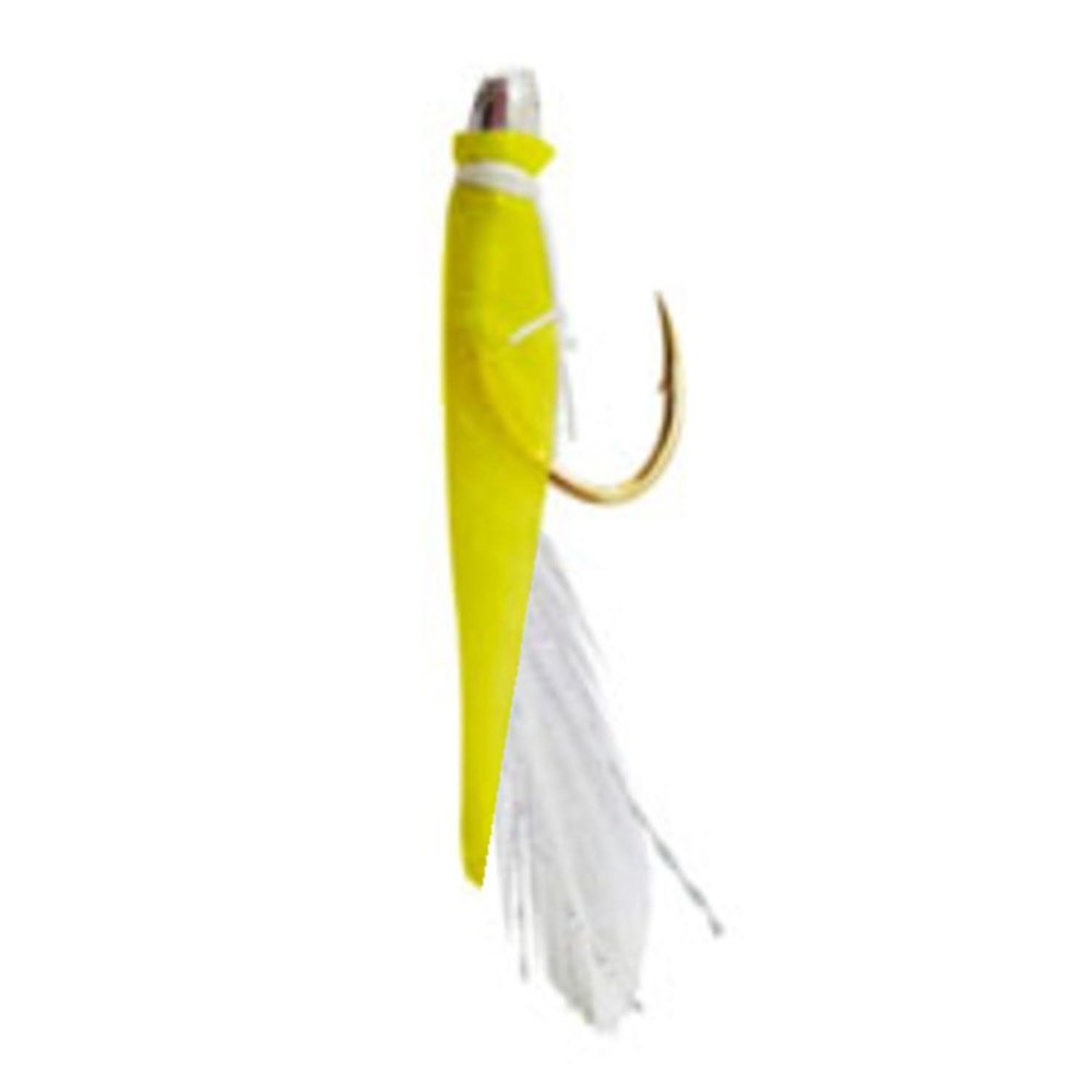 Hayashi Fishing Equipment Seisakusho, 10 Pieces, TOSA Head, Yellow Leather, White Fur, Round Metal Needles, No. 8