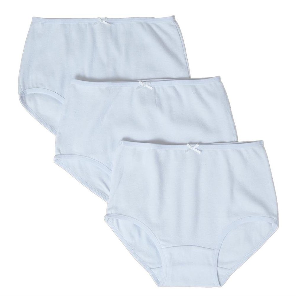 Jack 'n Jill Girls 100% Combed Cotton Briefs In White (3 Pack) Size 10