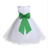Wedding Pageant White Flower Girl Rattail Edge Tulle Dress 829t 4 view 1