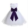 Wedding Pageant White Flower Girl Rattail Edge Tulle Dress 829t 4 view 1