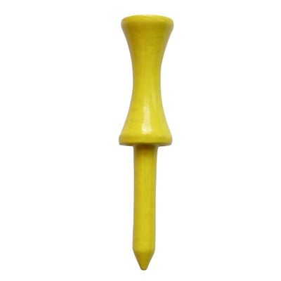 2 3/4" Inch Step Down Golf Tees | Made from Natural Hard Wood | Strong, Light Weight & Biodegradable Material | Pack of 100 - Neon Yellow