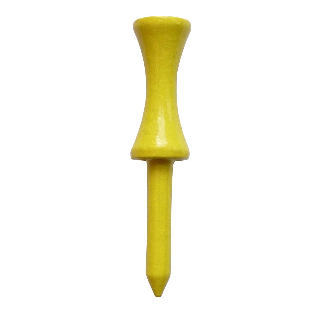 2 3/4" Inch Step Down Golf Tees | Made from Natural Hard Wood | Strong, Light Weight & Biodegradable Material | Pack of 100 - Neon Yellow