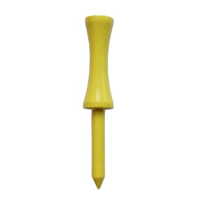 3 1/4" Inch Step Down Golf Tees | Made from Natural Hard Wood | Strong, Light Weight & Biodegradable Material | Pack of 100 - Neon Yellow