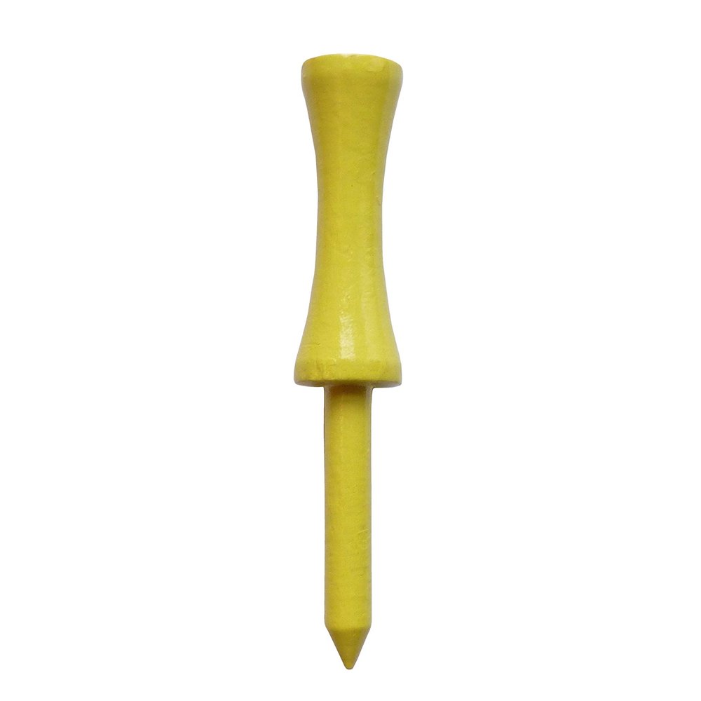 3 1/4" Inch Step Down Golf Tees | Made from Natural Hard Wood | Strong, Light Weight & Biodegradable Material | Pack of 100 - Neon Yellow